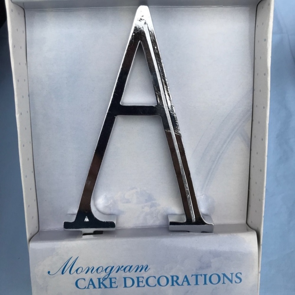 Lillian Rose "A" monogram cake topper